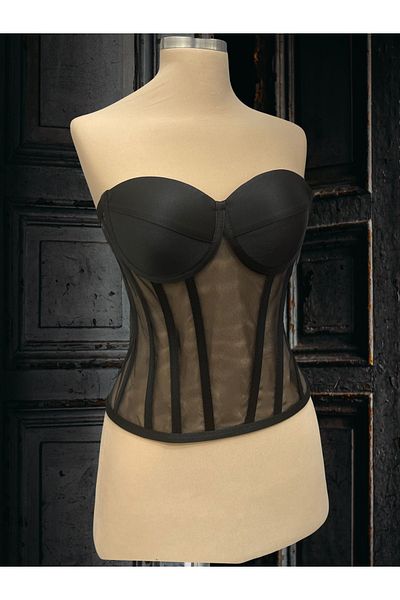 MODA Black Transparent Classic Corset -Ready Size Bustier Wedding Dress Engagement