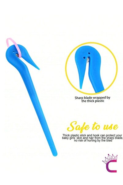 Cinderella 2 Pack Hair Braid Elastic Cutter Pink Purple Colored - Non-Hurting Elastic Hair Clip Cutting Apparatus