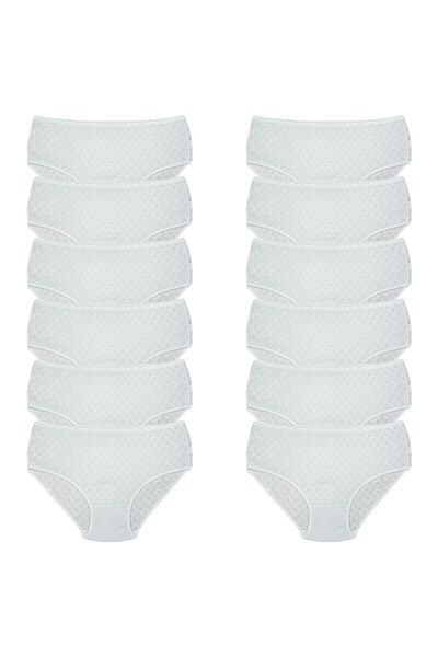 Onurel Women's 12 Pack White Heart High Waist Cotton Panties