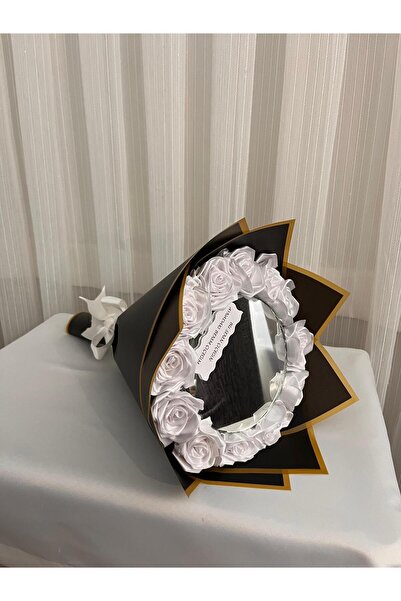 Yıldızköşesi Aynalı Çiçek Buketi Aynalı Yapay Senden Önce Senden Sonra Buketi Solmayan Gül Buketi (NOT YAZILIR)