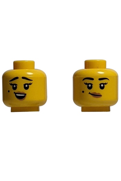 LEGO الملحقات الأصلية المخصصة Moc Minifigure Minifigure Head Yellow Head Double Face Benli Woman Beautiful