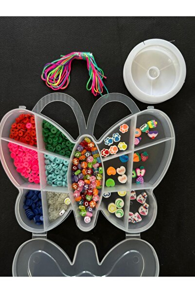 LİVZA BİJUTERİ Desenli Organizer Kutuda Polimer Kil Fimo Takı Yapma Hobi Seti Kendin Yap