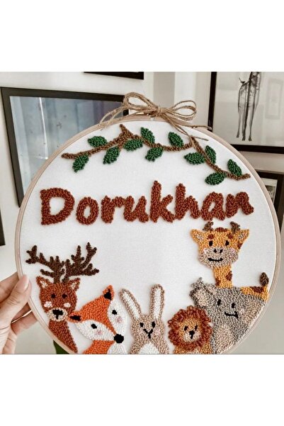 afralya home 25 Cm-bebek Çocuk Odası Yenidoğan Isme Özel Kapı Süsü- Duvar Dekorasyon Aksesuarı