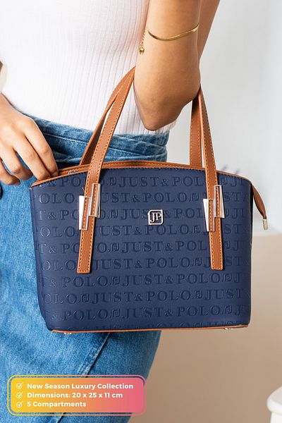 Just Polo Original Women's New Season 5 Compartment Luxury Soft Leather Adjustable Cross Strap Stylish Shoulder Bag