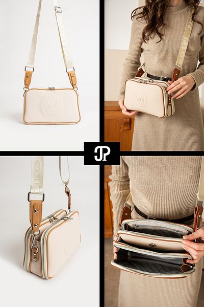 Just Polo Original Women's New Season 5 Compartment Luxury Soft Leather Adjustable Cross Column Strap Shoulder Bag
