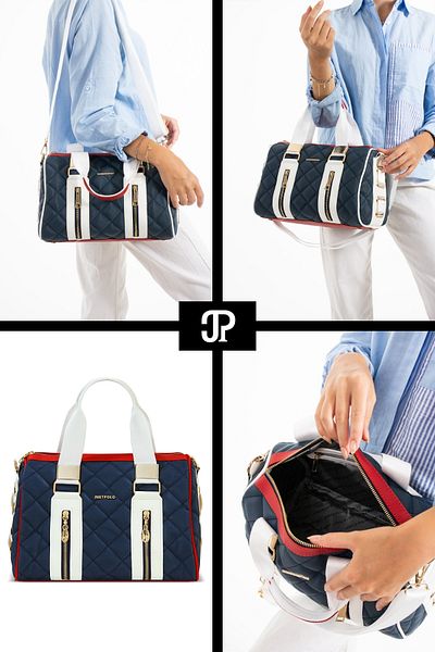 Just Polo Original Women's Cylinder Sports Model Quilted Large Volume Cross Strap Large Size Stylish Shoulder Bag