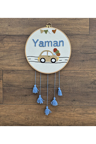 afralya home 30 Cm-bebek-çocuk Odası Isimli Kapı Süsü-punch Nakış Işlemeli Du...