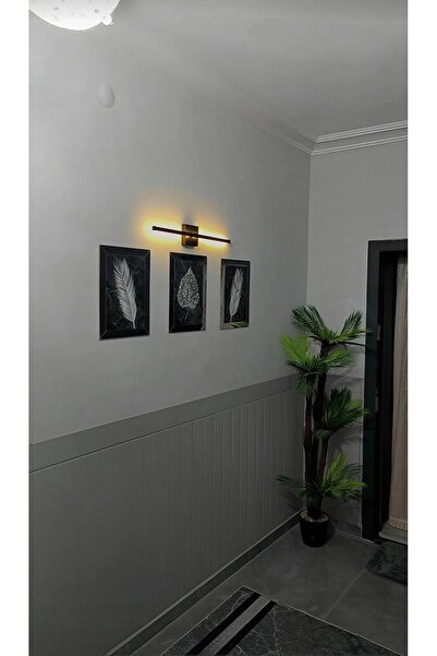 HMC DECOR (102X18CM)mdf Cnc Işlemeli Dekoratif Boyanabilir Duvar Paneli (6MM) Düz