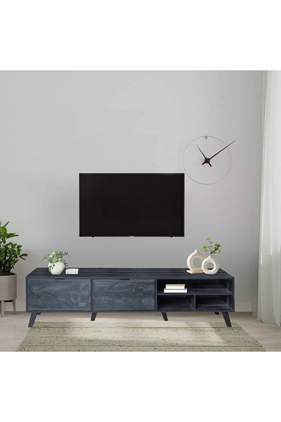 DEC22 A very distinctive TV table with a modern design, measuring 180 cm