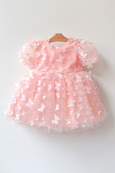 Baby Animals Baby Girl Girl Child Birthday Party Wedding Dress Balloon Butterfly Bow Tulle Tutu Lined