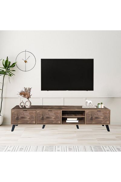 DEC22 A very distinctive TV table with a modern design, measuring 200 cm
