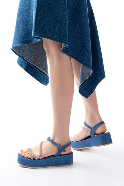 serkanseyyid 24422-1164 Black Wedge Heel Women's Sandals