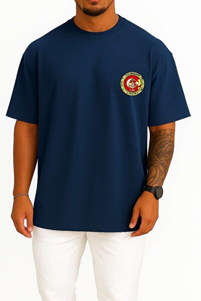 Bahriyeli Collection Oversize Tcg Gökçeada F-494 Unisex T-Shirt with Pocket a...