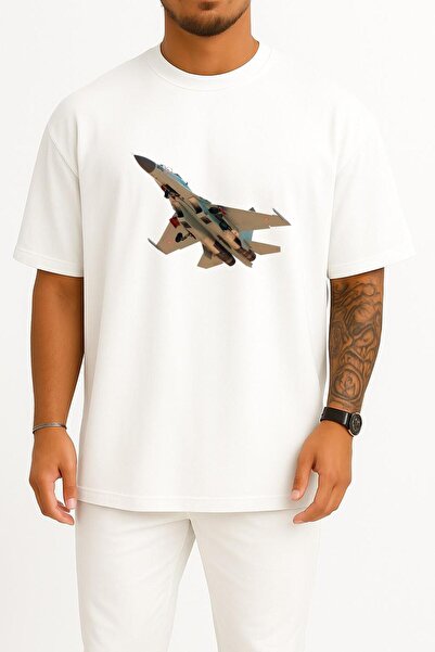 Bahriyeli Collection oversized Μπλουζάκι Unisex με σχέδιο στήθους Sukhoi Su-30