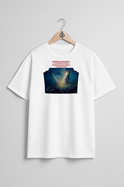 Bahriyeli Collection supradimensionat Stranger Things, sezonul 2, design de piept unisex tricou