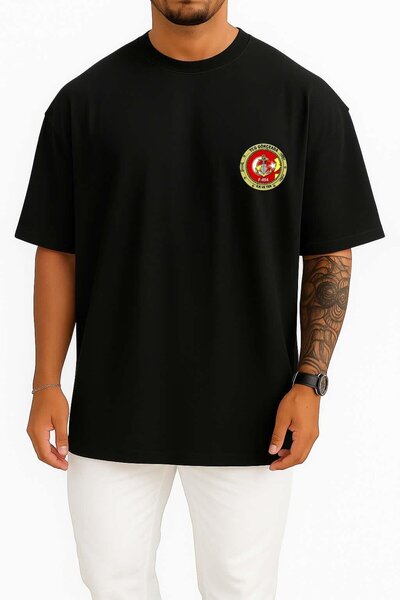 Bahriyeli Collection Oversize Tcg Gökçeada F-494 Unisex T-Shirt with Pocket a...