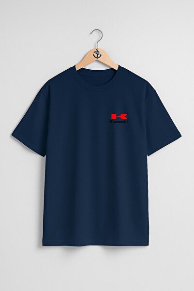 Bahriyeli Collection Oversize Kawasaki Logo Pocket Design Unisex T-Shirt