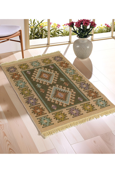 OBAM "Çift Taraflı Kullanılabilir, Makinede Yıkanabilir, Modern Desenli Kilim...