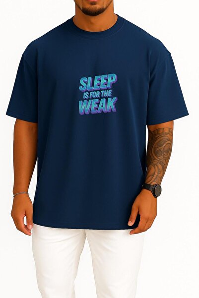 Bahriyeli Collection Oversize Sleep Is For The Weak Tricou unisex cu design p...