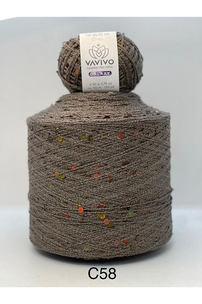 VAVIVO HANDKNITTING YARNS Vavivo Galaxy 3+6 mm Thick Sequence Hand Knitting and Bag Yarn