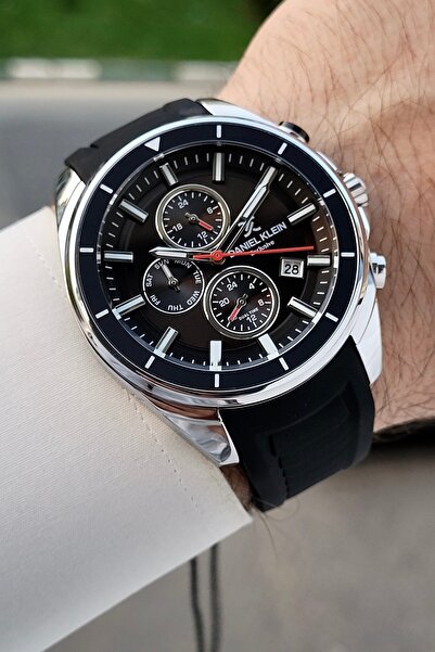 Daniel Klein 45 Mm Kasası Gri Kordonu Siyah Renk Fonksiyonlu Erkek Kol Saati