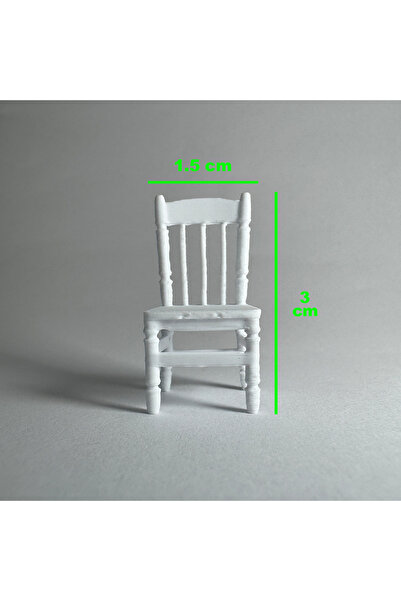 Köseoğlu 1 Adet Maket Masa ve Sandalye Figür - Beyaz- 1/50 Ölçekli 1:50