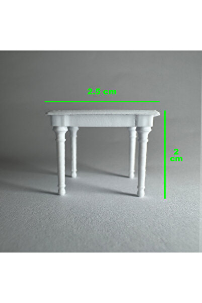 Köseoğlu 1 Adet Maket Masa ve Sandalye Figür - Beyaz- 1/50 Ölçekli 1:50
