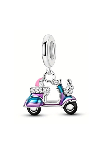 Bujiteri Parlak Taşlı Scooter Dangle Charm