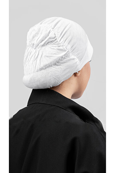 outline Full Cover Under Hijab Cap with Reinforcer - White
