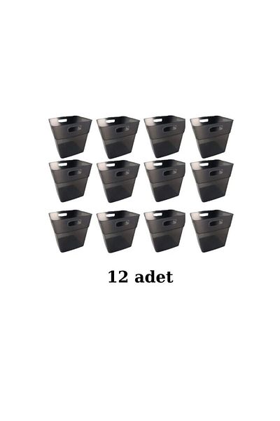 almital mobilya aksesuarları furniture accessories 12 Pieces Miniobox Anthracite Refrigerator Interior Organizer Organizer