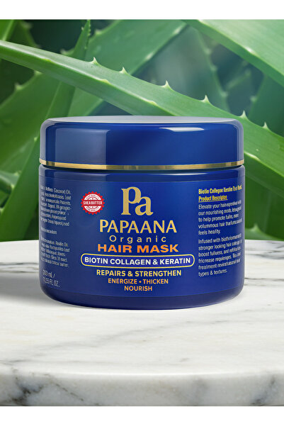 Papaana Organic قناع الشعر من بابانا أورجانيكس بالبيوتين والكولاجين والكيراتي...