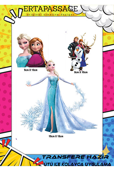 ErTaPassage Elsa Anna Karlar Ülkesi DTF Ütüyle Yapışan Transfer Baskı