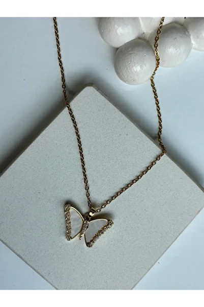 Ressia Butterfly Figured Stone Necklace