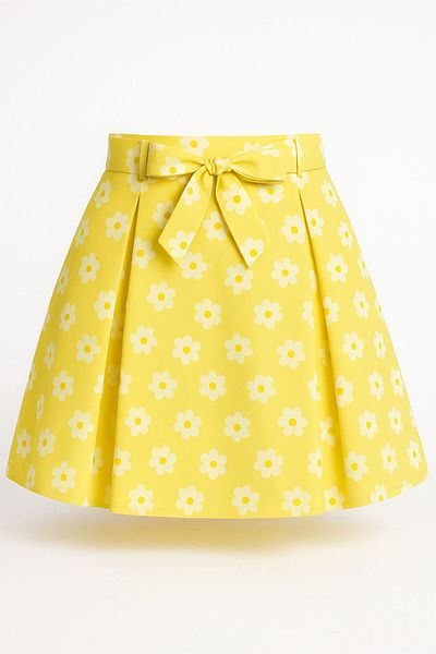 ESİLA KİDS Girl's Skirt Zipper Closure Floral Printed Pleated Skirt 4-10 Years