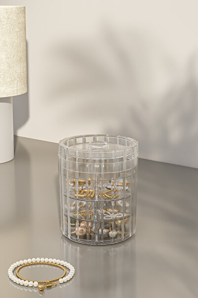 Pufwin Home 15 Bölmeli 3 katlı Şeffaf Takı Saklama Kutusu Anka Serisi