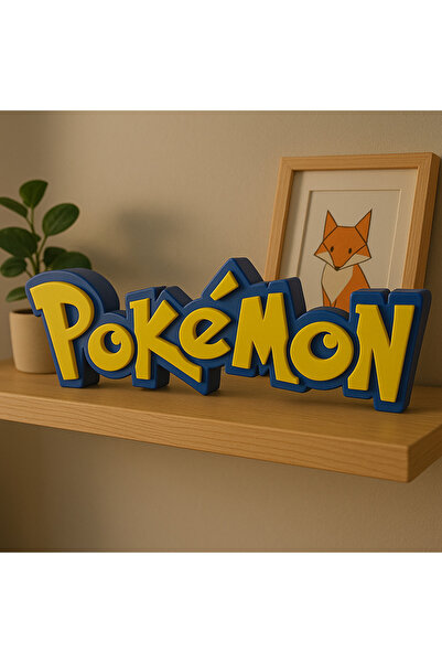 PUREYSMA Pokemon Logo Standı Masaüstü Süs Çocuk Odası Dekoru Oyuncu Figürü Hediyelik Aksesuar