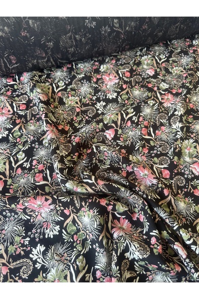 Hira Tor Tekstil Desenli Viskon Kumaş Tek En %100 Pamuk