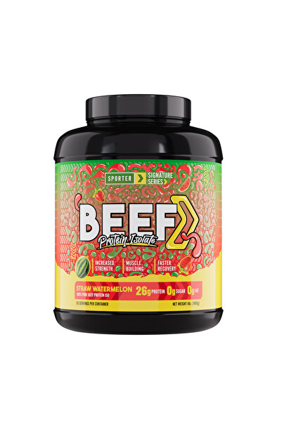 Sporter بروتين لحم البقر المعزول، بنكهة الفراولة والبطيخ، 4 أرطال، غني بالبروتين، بديل لبروتين مصل اللبن والبروتين النباتي