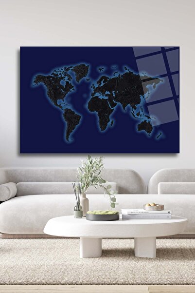 HMDS CONCEPT Hartă lumii pictată pe sticlă 338