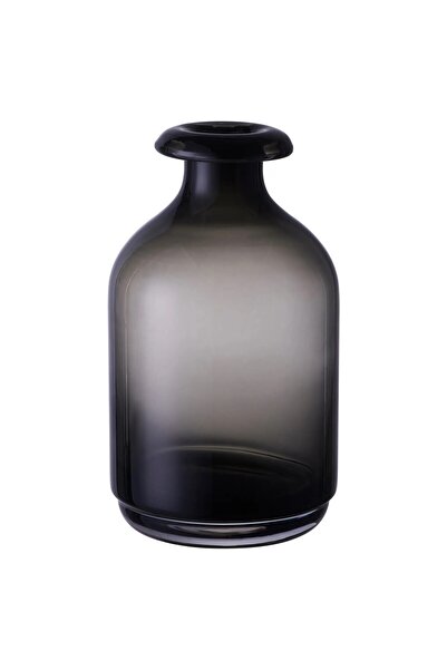 IKEA QUİCK Cam Siyah Vazo Yükseklik 18 Cm Şeffaf Çiçek Vazosu Masaüstü Dekora...