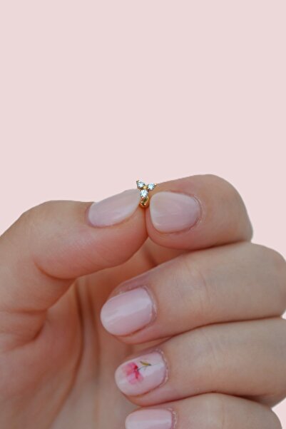 Sacce Scarves&Accessories Gold Çelik Üçtaş Tragus Piercing Helix Kıkırdak