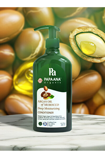 Papaana Organic بلسم مرطب عميق بزيت الأرجان المغربي من بابانا أورجانيكس - 400 مل