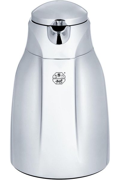 ALSAIF Yara Coffee and Tea Vacuum Flask, leak-proof and keeps drinks hot, 1.0 Liter Chrome
