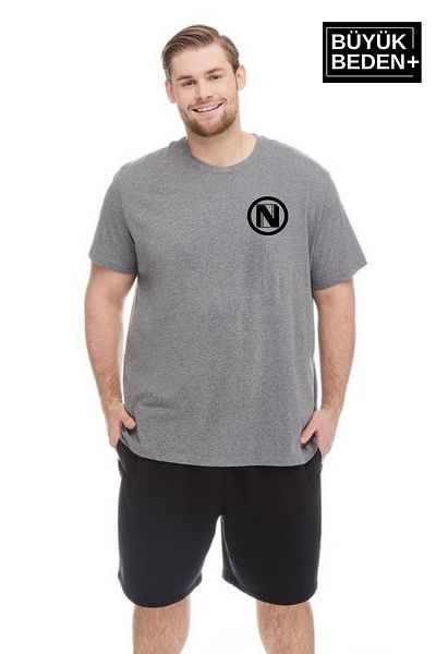 Superlife Men's Large Size N Printed Crew Neck T-Shirt Spr25Bts902
