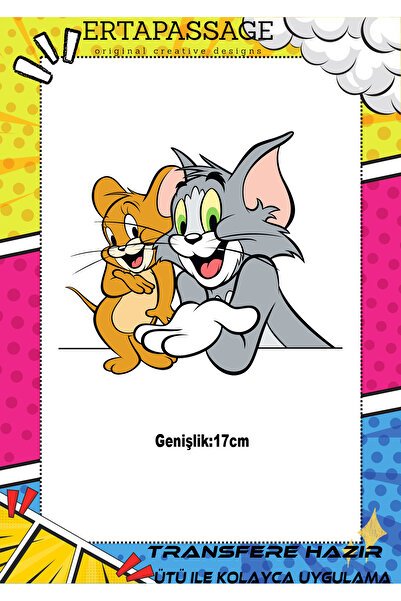 ErTaPassage Tom Ve Jerry 002 DTF Ütüyle Yapışan Transfer Baskı