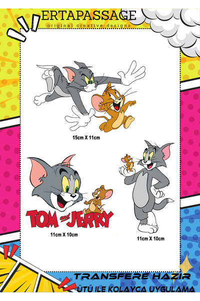 ErTaPassage Tom Ve Jerry 004 DTF Ütüyle Yapışan Transfer Baskı