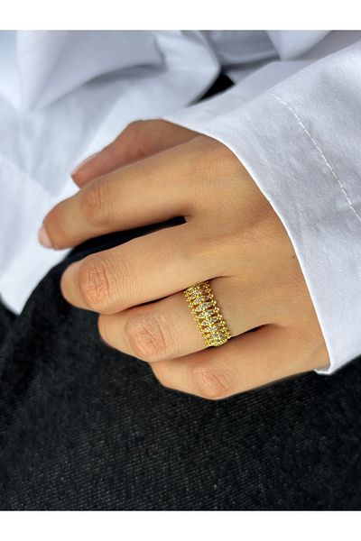 Ressia Zircon Stone Thin Cut Adjustable Ring