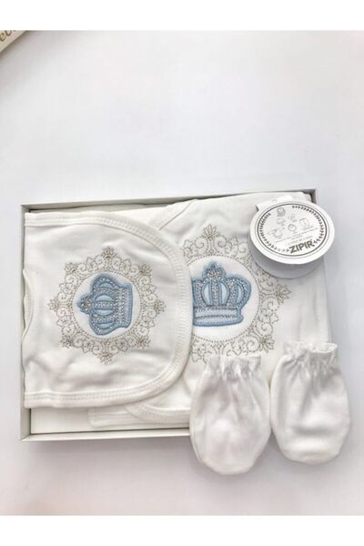 Zıpır Yenidoğan Zıbın Erkek Bebek Hastane Çıkışı Seti 5 Li