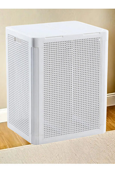 EFFE HOME Çift Gözlü Kapaklı Çamaşır Sepeti Kirli Sepeti