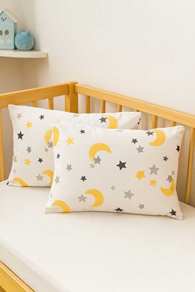 Bebek Özel Fetă de pernă pentru copii 35x45 (2 bucăți) Yellow Moon Star Yellow